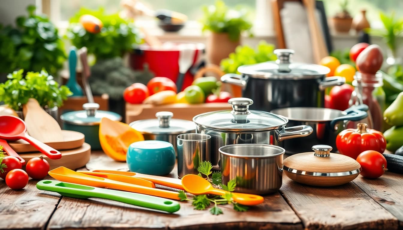 Explore delightful kitchenware gift ideas NZ featuring vibrant utensils and elegant cookware.