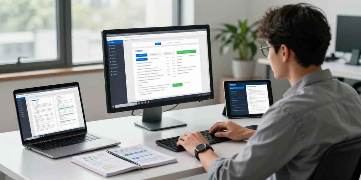 Detect PDF fraud analysis at a modern workspace with advanced tools and PDF software.