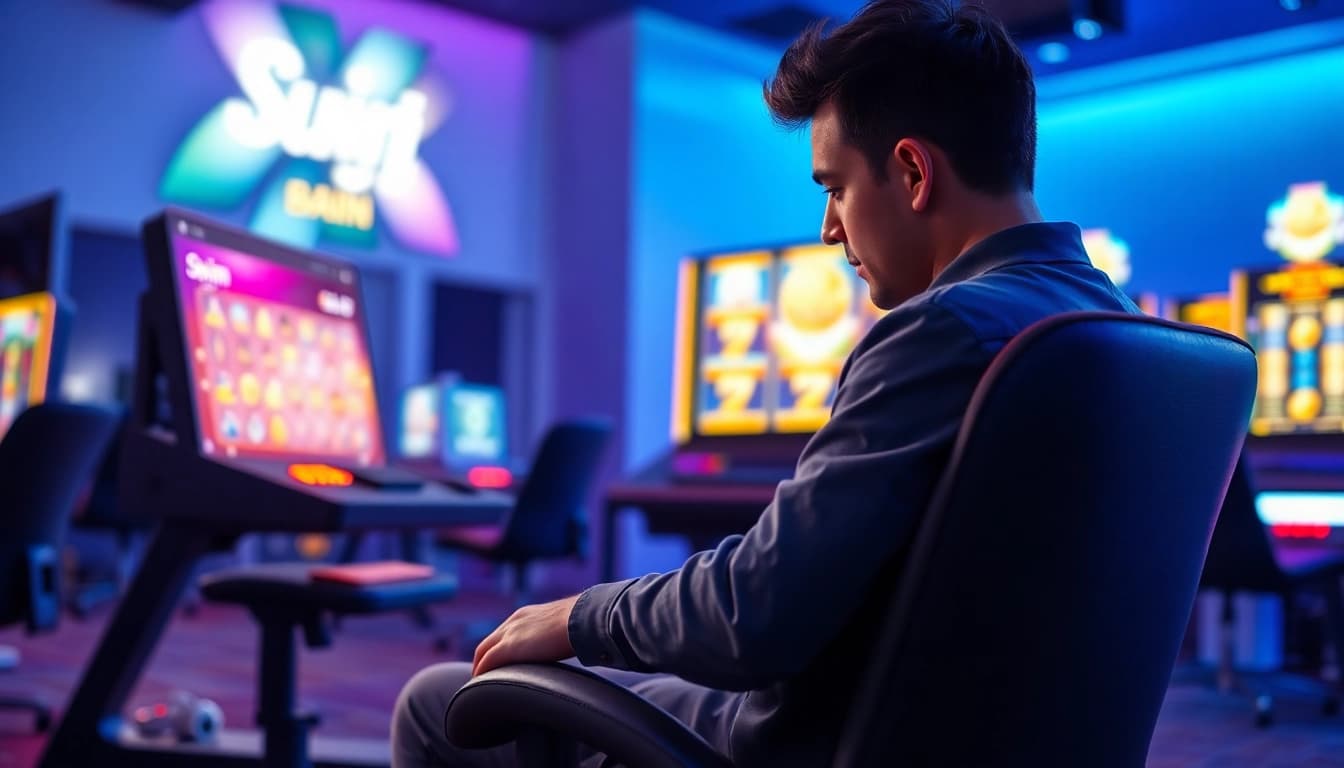 Menampilkan pakde4d slot yang menarik dengan pemain fokus pada layar permainan.