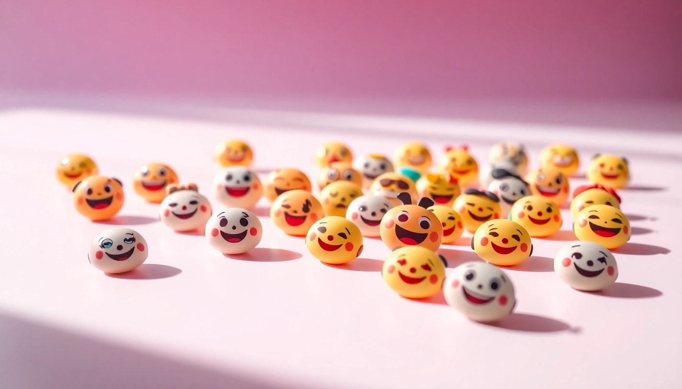 Engage with a lively arrangement of TikTok emojis showcasing various expressive designs.