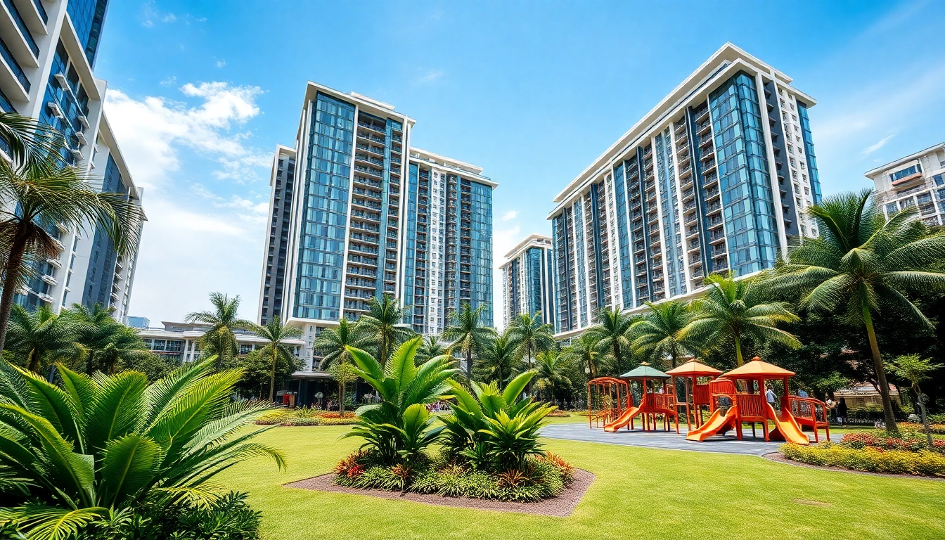 Showcase of Tampines EC luxurious development, featuring modern architecture and landscaped gardens.
