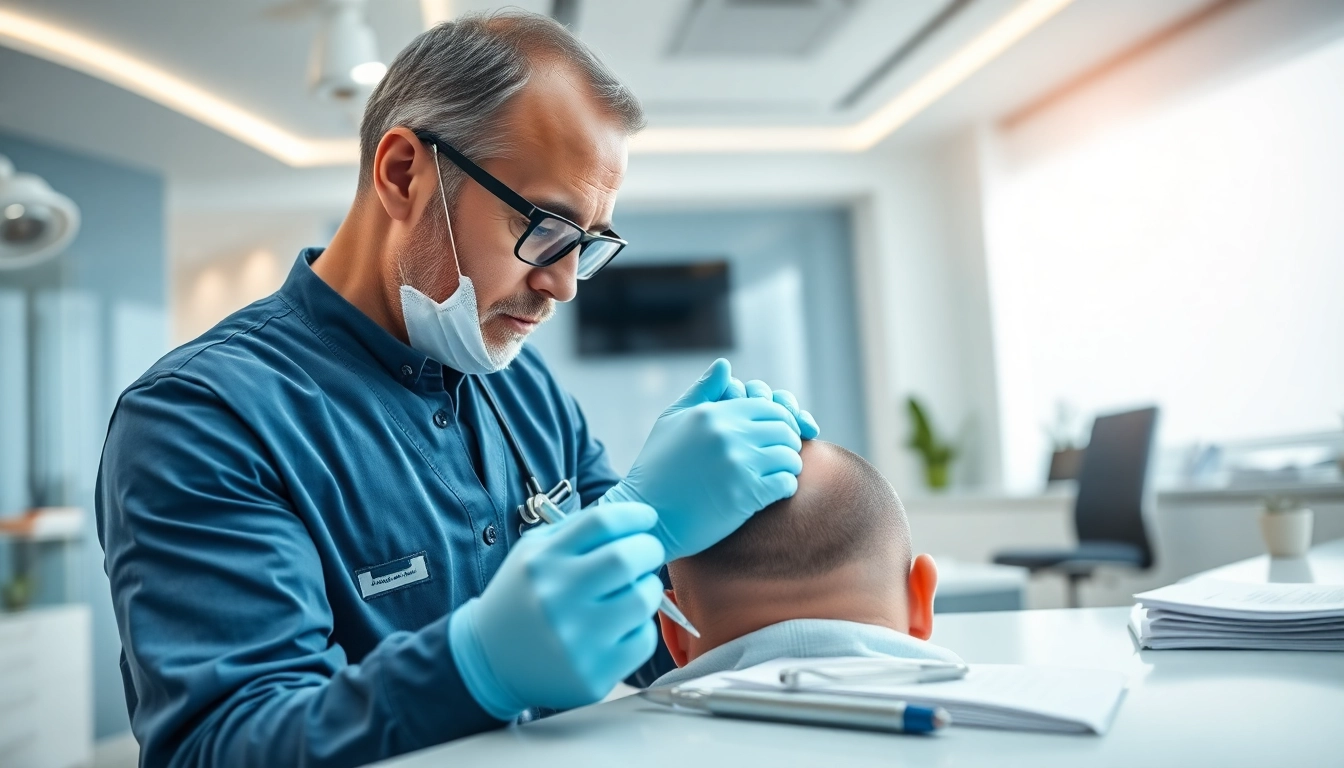 Hair transplant Istanbul, a professional doctor discusses patient options in a modern clinic.