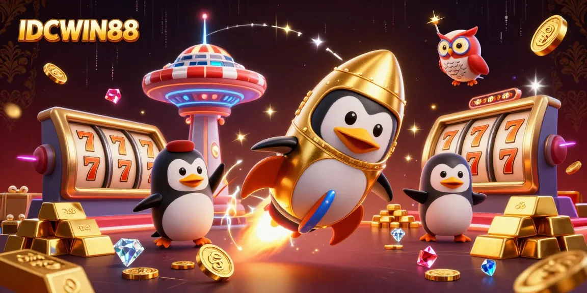 Spin to win at IDCWIN88 with the slot reels and dazzling treasures bursting through space.