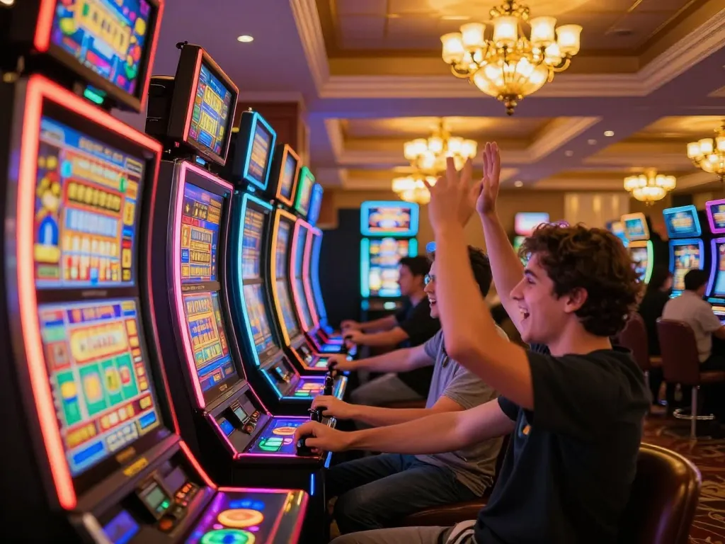 Celebrate a win at a vibrant slot machine with the enticing slot bonus new member 100.