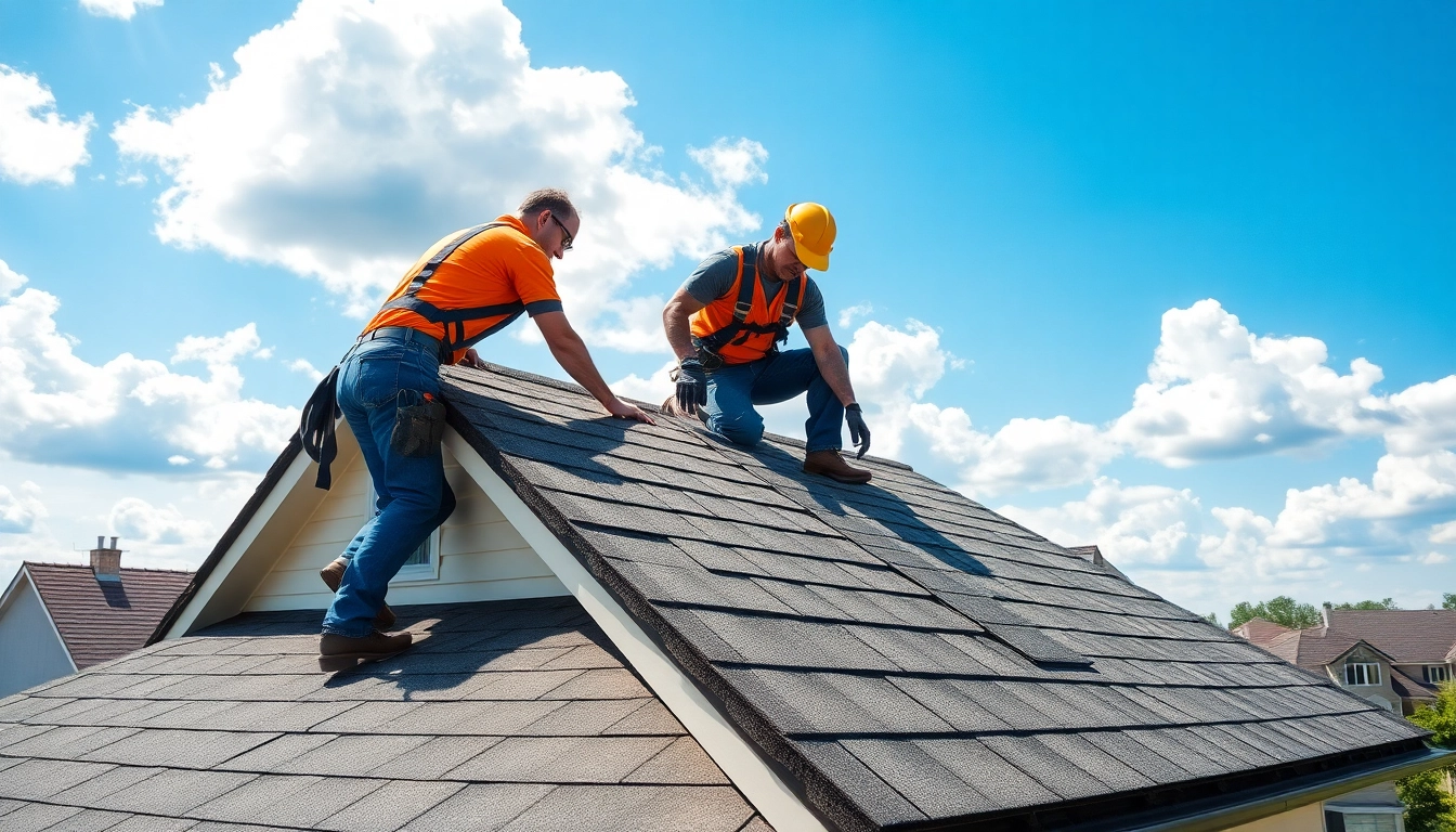 Assure your home with high-quality roofing solutions featuring expert roofers at work.