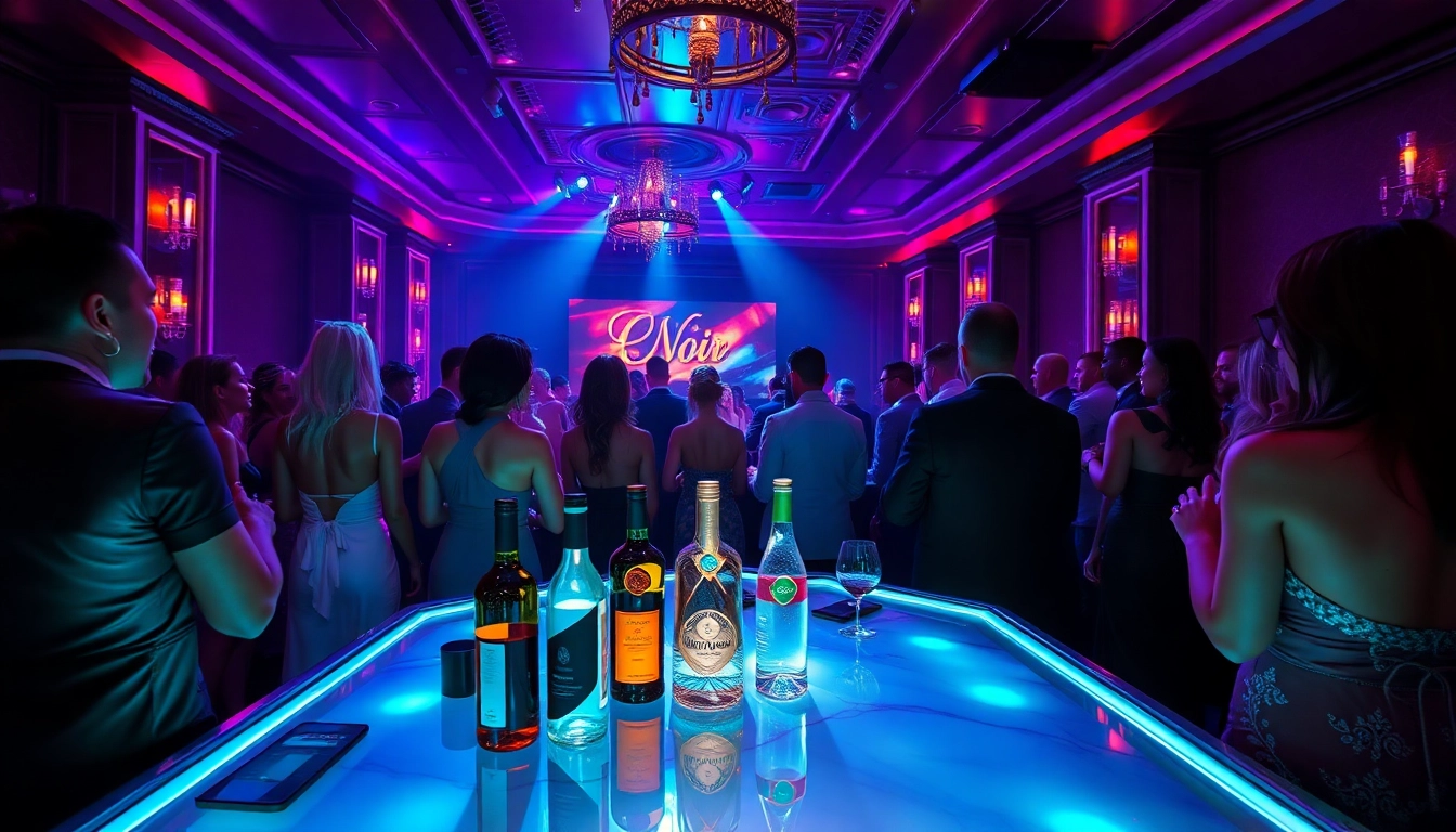 Nightlife at Club sxm: Energetic scene with performers, patrons, and luxury ambiance