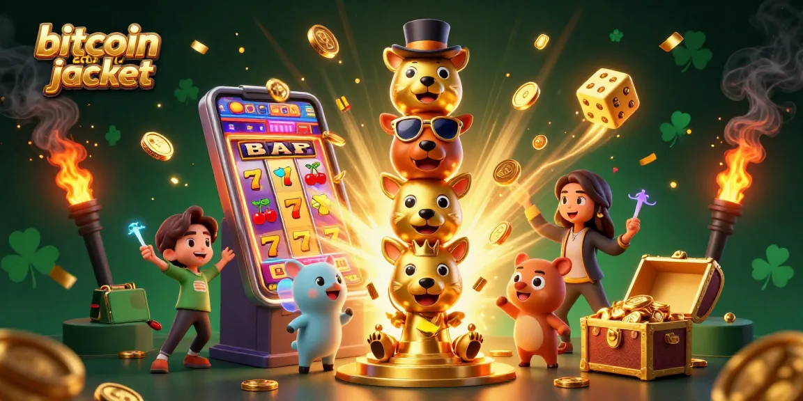 Spin and win with the bitcoin casino jackpot in this vibrant 3D casino scene filled with action.