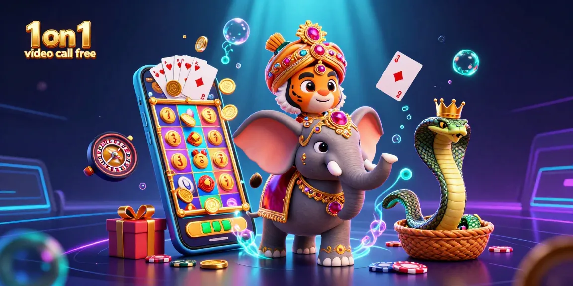Experience seamless connections with 1 on 1 video call free in an engaging casino-themed illustration.
