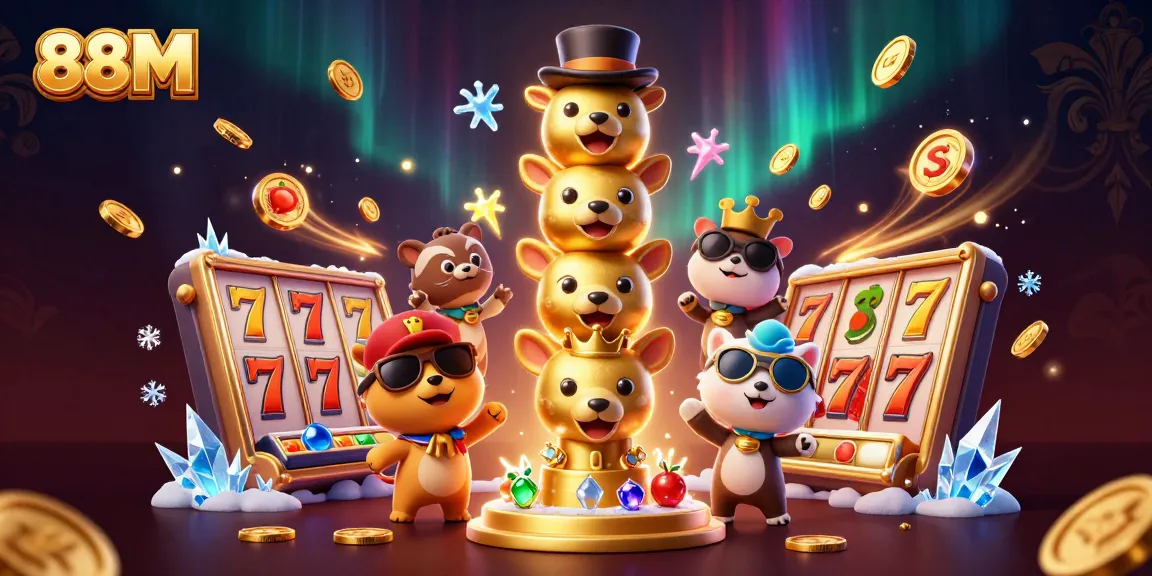 Experience thrilling 88M slot action with dynamic jackpots and golden coins swirling around.