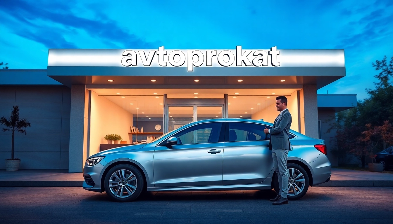 avtoprokat car rental agency in Chișinău with a friendly agent and a modern sedan
