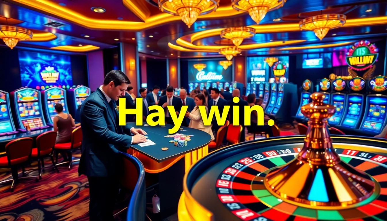 Experience the thrilling atmosphere of Hay win casino with exciting games and luxurious design.