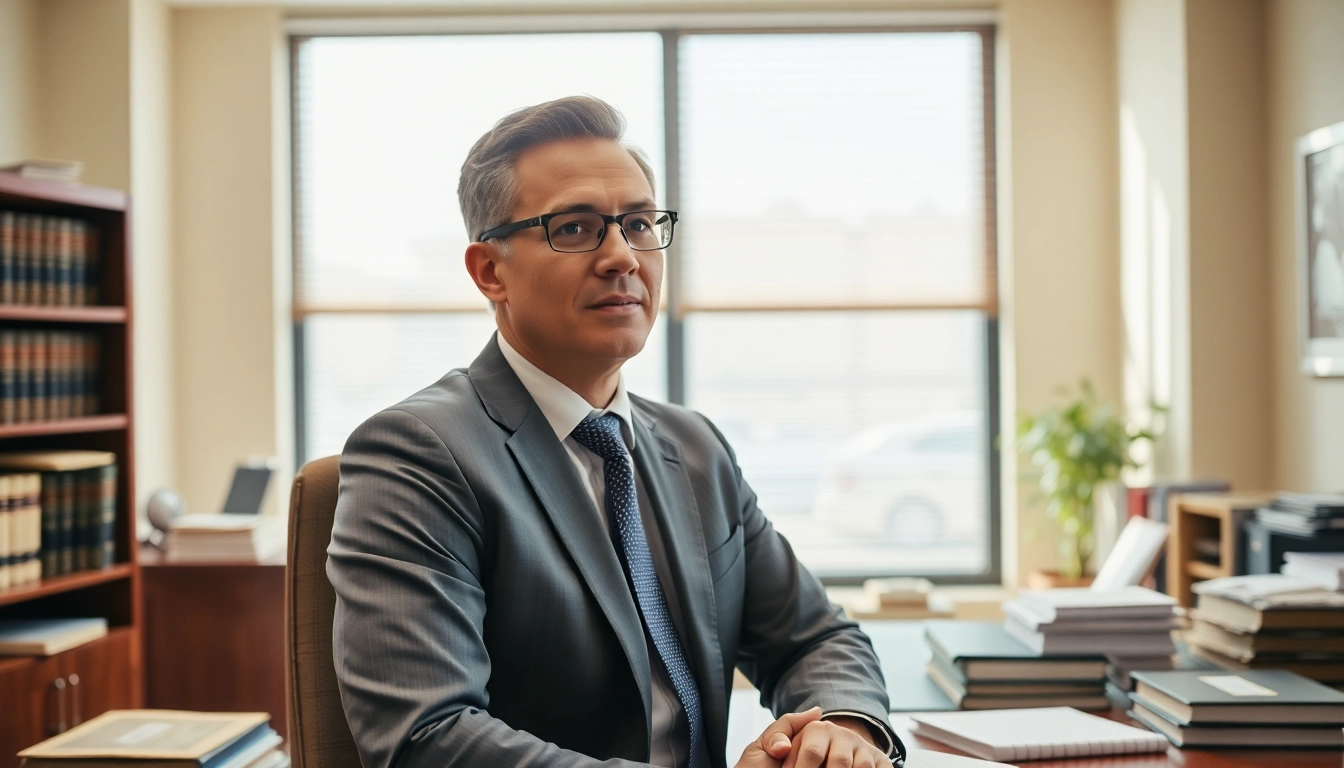 Clearwater truck accident attorney consulting with a client in a professional office setting.