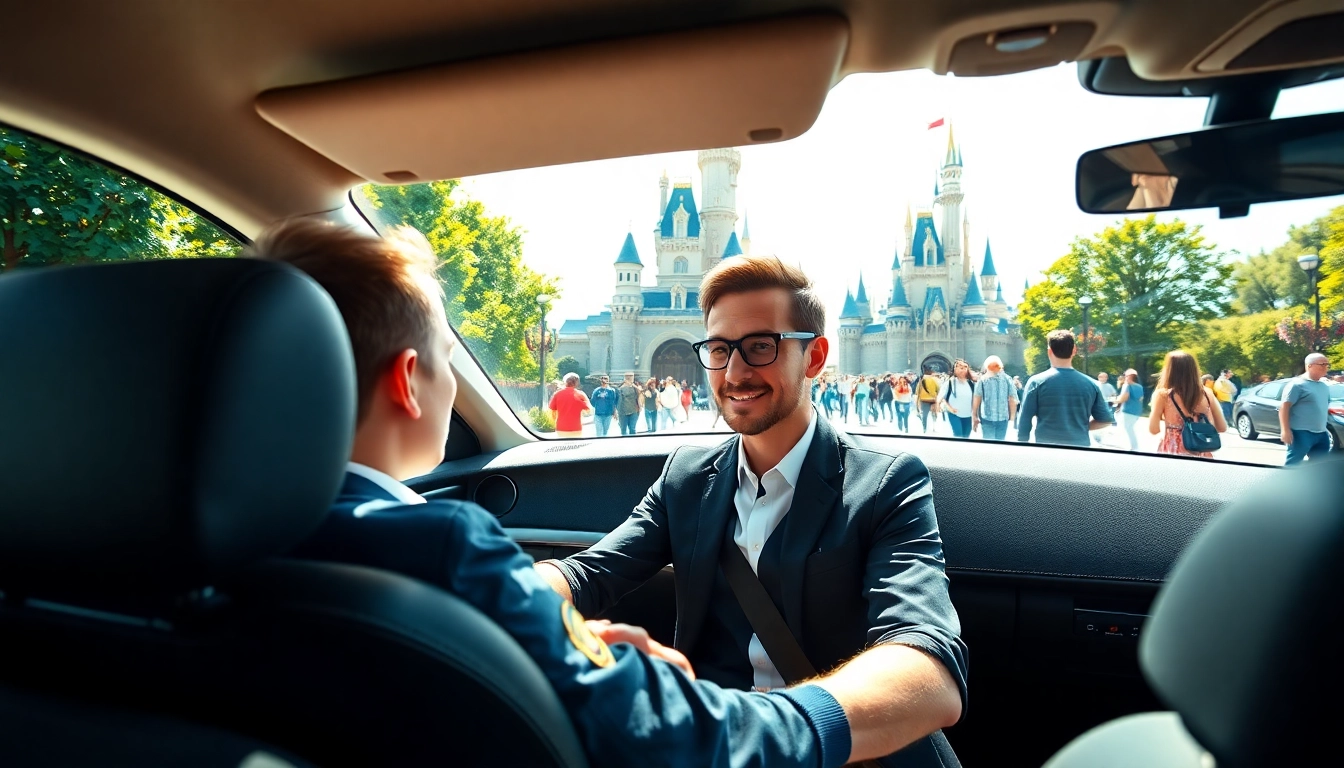 Efficient Disneyland Paris airport transfer services with a professional driver near the iconic resort.