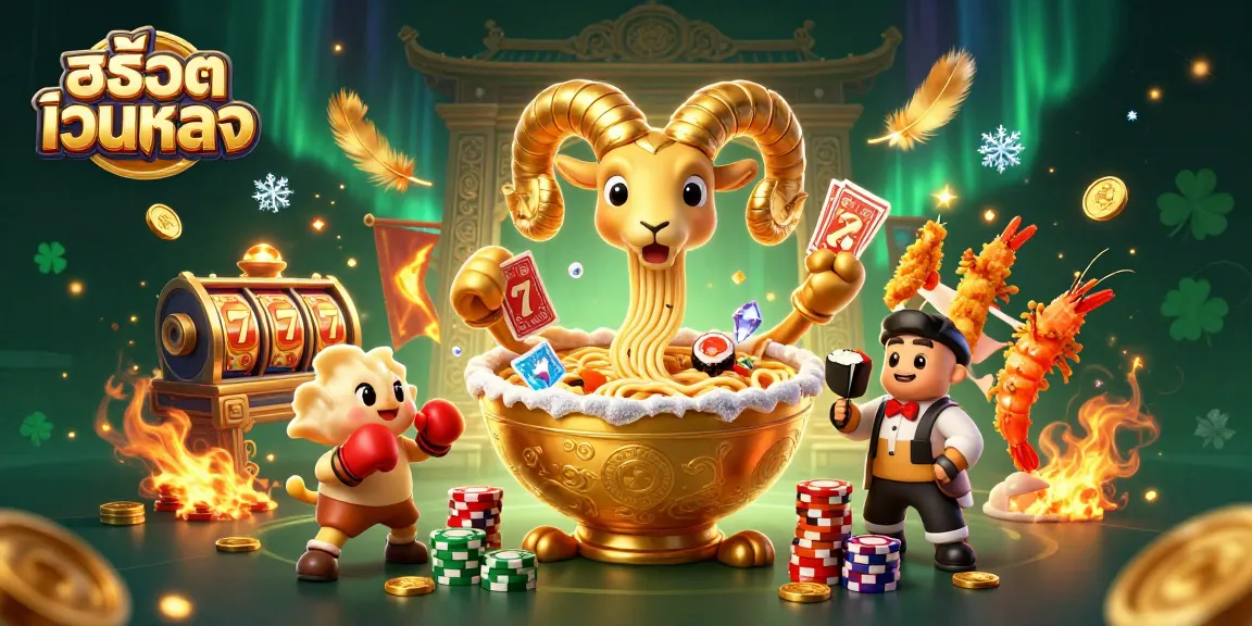 Experience thrilling gameplay with สล็อตเว็บตรง featuring a vibrant 3D scene of casino characters and elements.