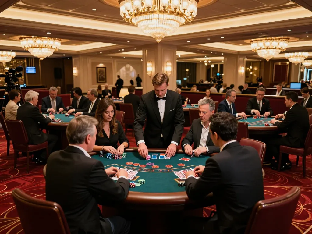 Players at upscale blackjack tables engaging in strategic gameplay at the tor hidden wiki casino experience