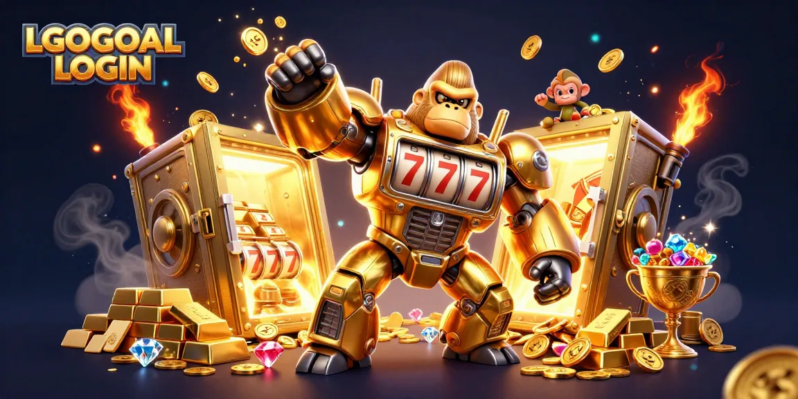 Win big with LGOGOAL LOGIN in a vibrant casino adventure featuring a golden gorilla mech!