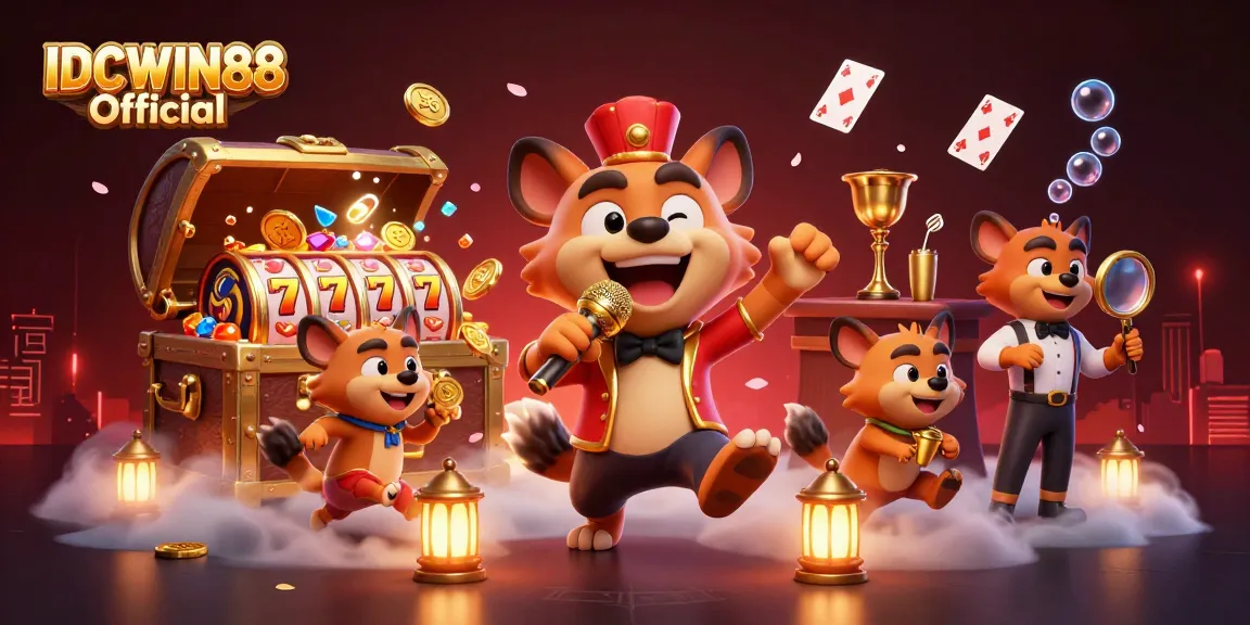 Experience thrilling slots action at IDCWIN88 Official where hyenas delight at a vibrant casino scene.