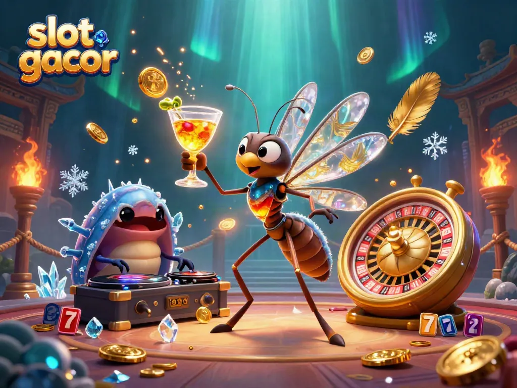 Experience thrilling action and fun with slot gacor in a vibrant 3D casino illustration featuring unique characters.