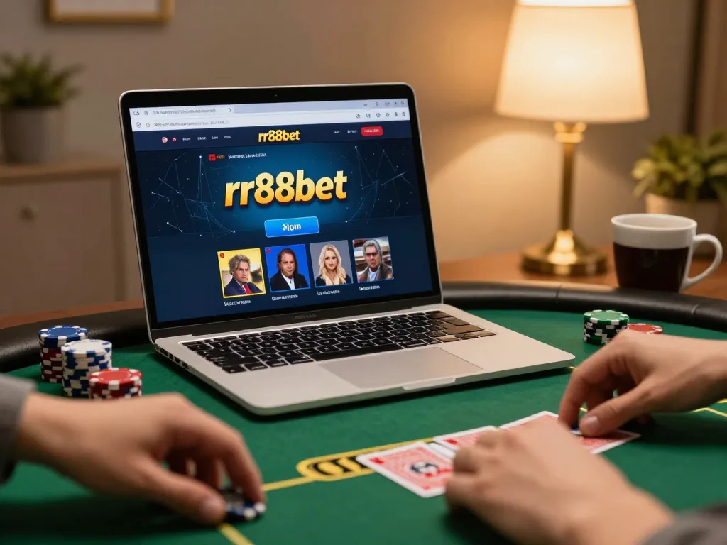 Engaging with the rr88bet online poker app while strategizing bets in a cozy home setting
