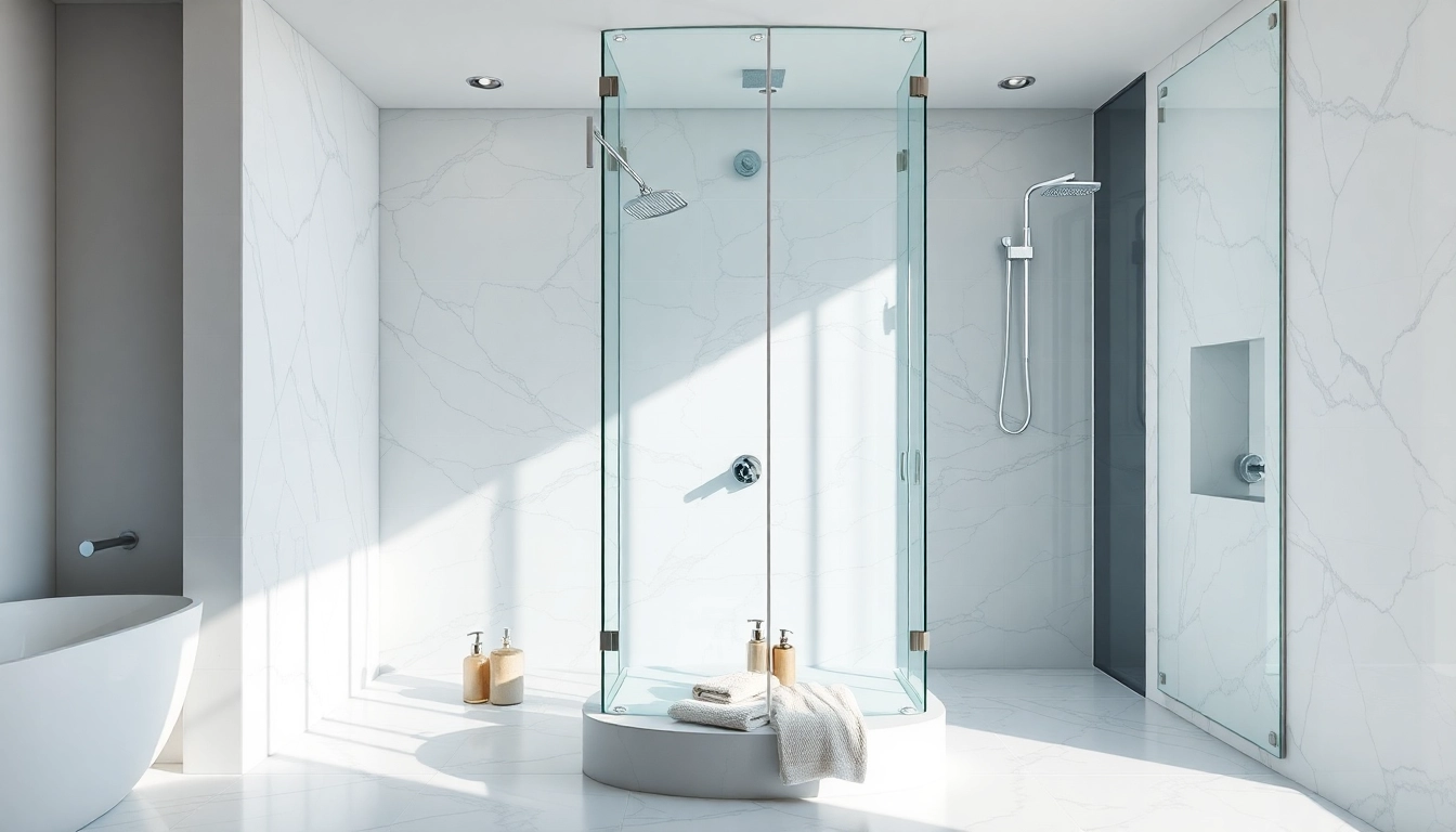 Paroi de douche en verre moderne apportant une touche d'élégance au bain.