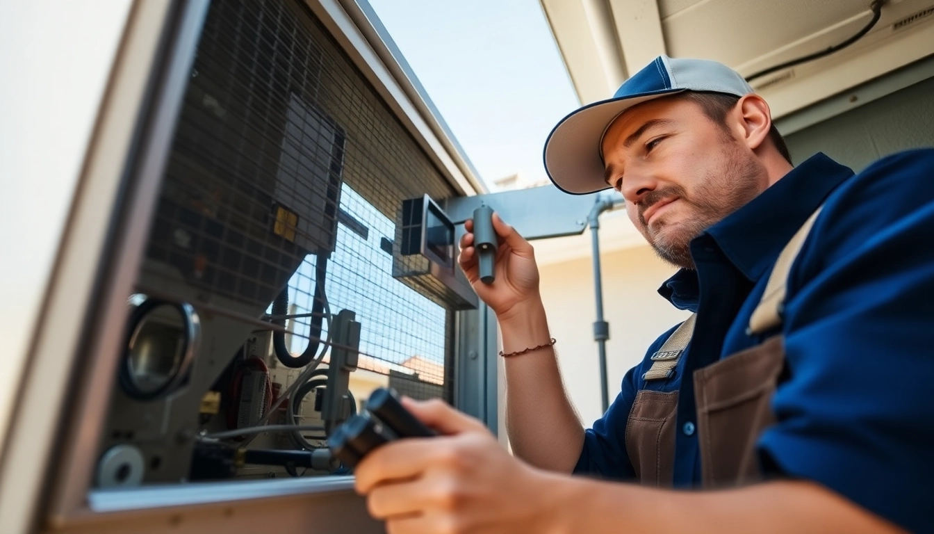 Expert AC repair technician working on air conditioning unit in Glendale, AZ.
