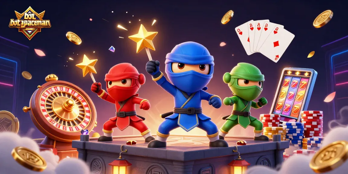 Engage with bot spaceman in a vibrant casino scene featuring chameleon ninjas performing martial arts.