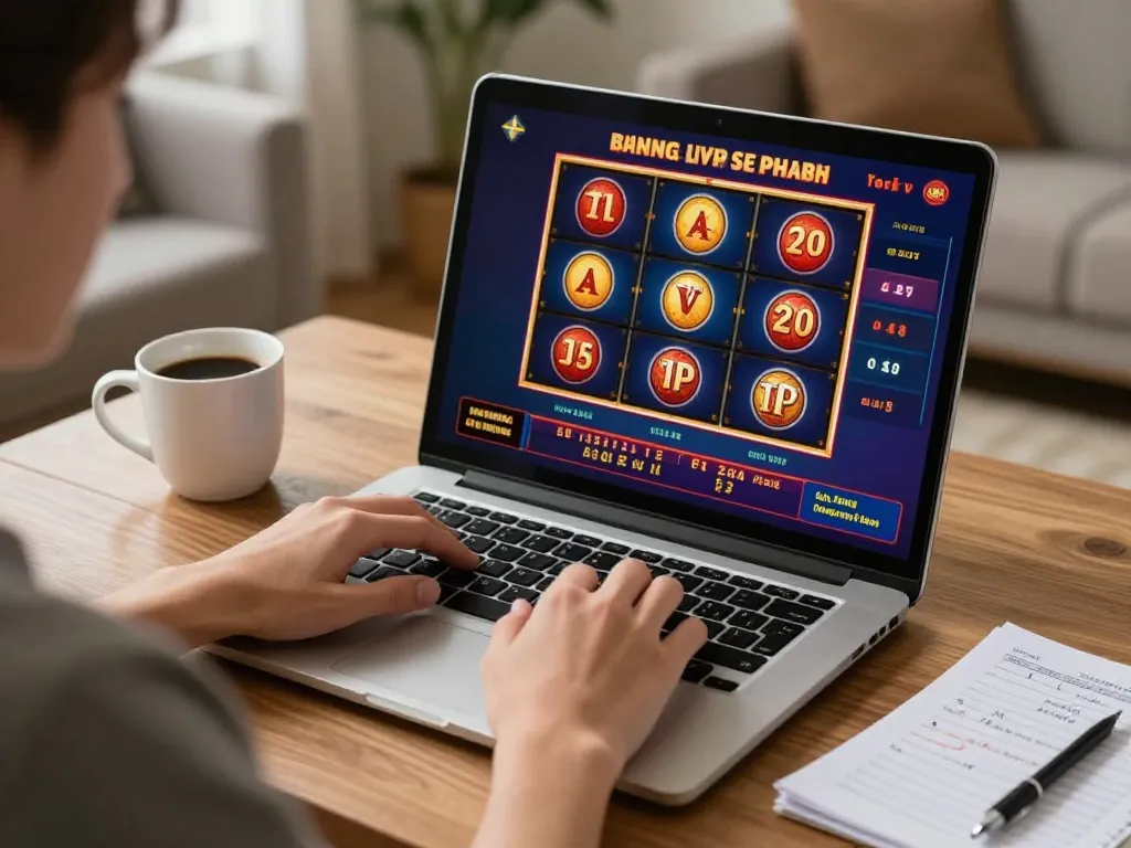 Engaging in online casino gameplay on a laptop, highlighting เว็บตรง features for better odds.