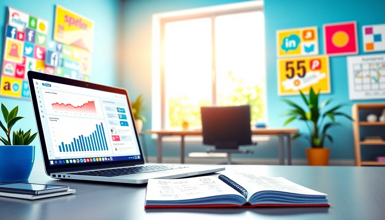 Engage with Social Media Marketing concepts in a vibrant, professional workspace.