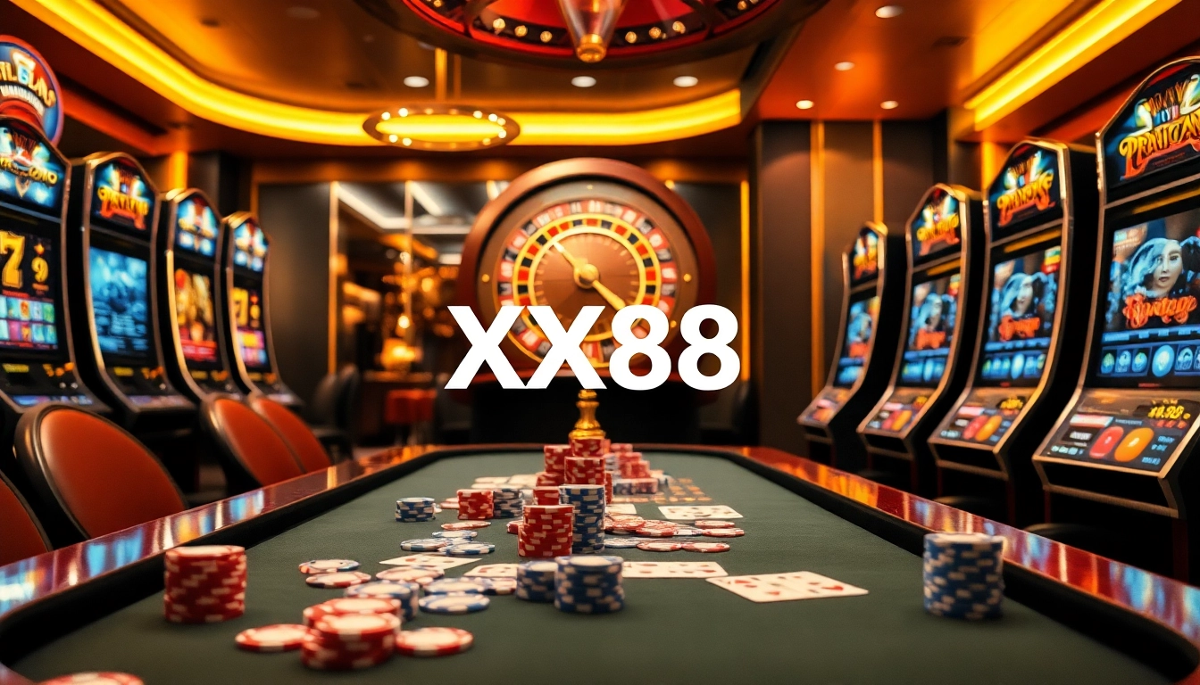 Experience thrilling gambling action at XX88 with vibrant tables and engaging players.
