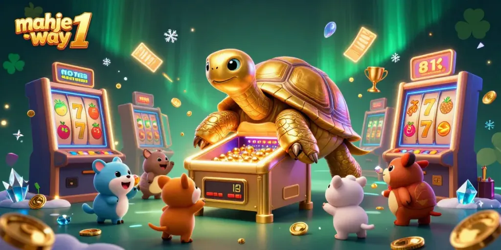 Experience thrilling wins with mahjong way 1 in this dynamic casino illustration featuring lively game elements.