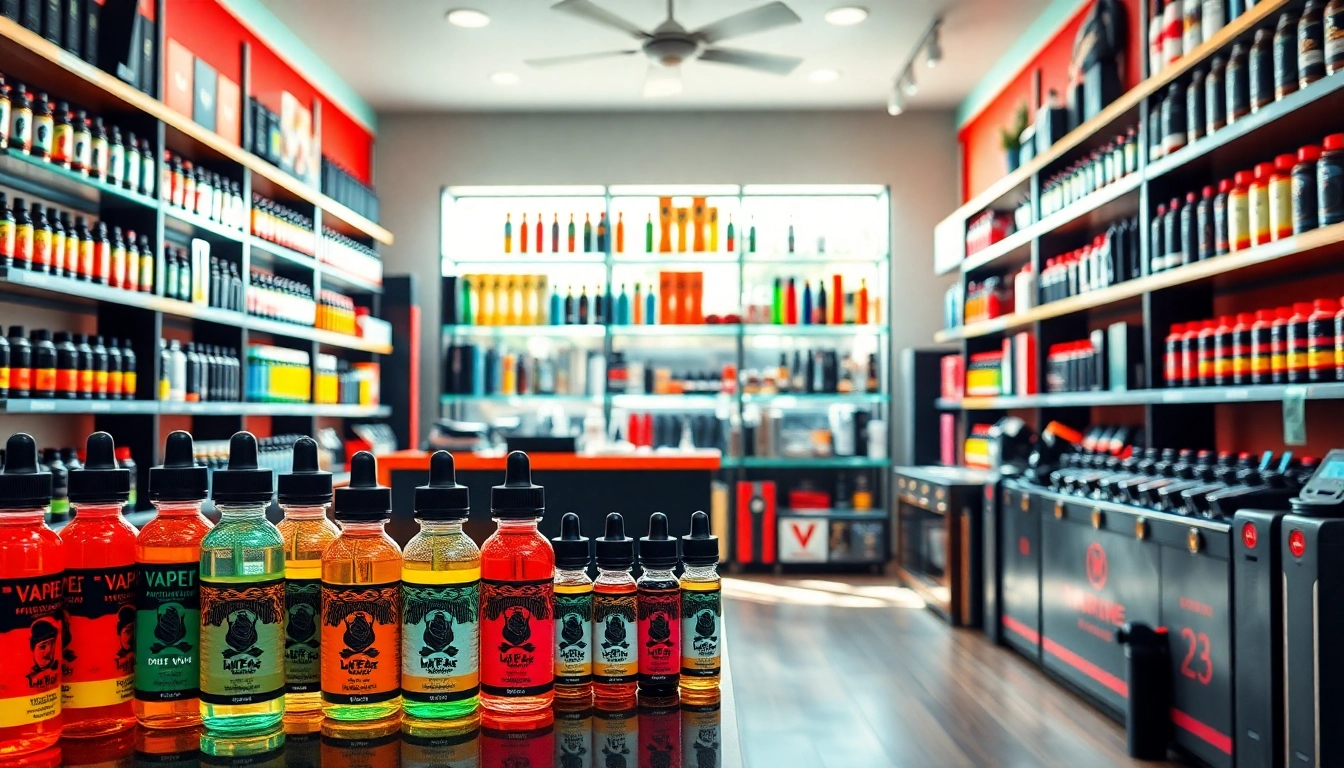 Vibrant interior of Vape Juice Depot showcasing a variety of e-liquids and vape products.
