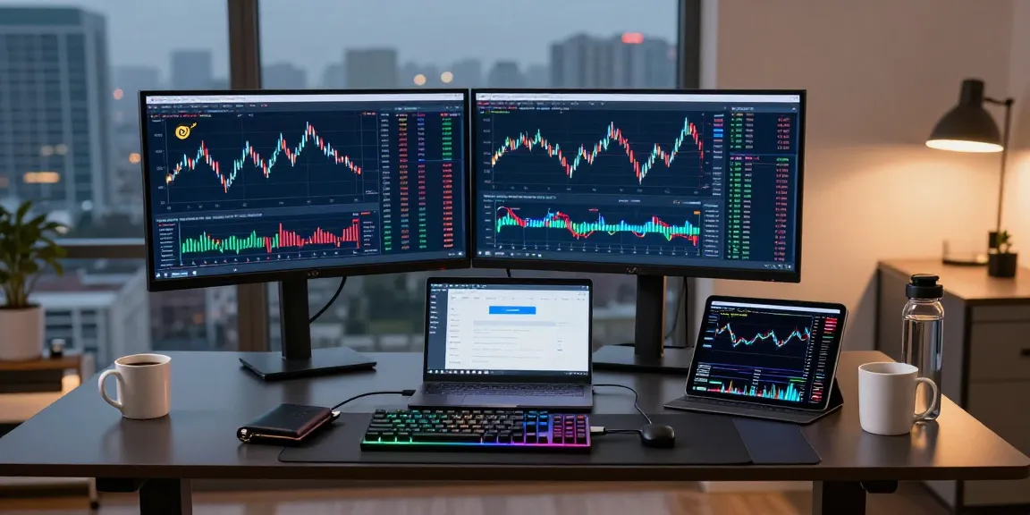 bitcoin mining online workspace with cryptocurrency trading charts and cloud mining platform