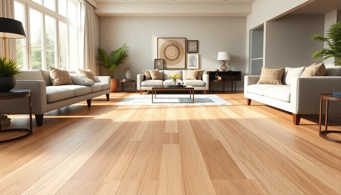 Install flooring near me in a stylish living room showcasing luxury vinyl flooring design.