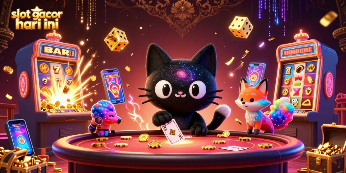 Experience excitement with slot gacor hari ini, featuring animated casino elements and vibrant characters.