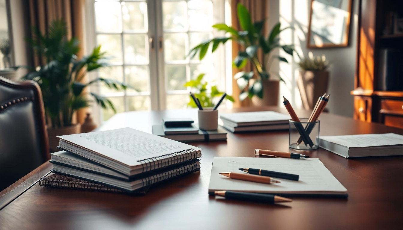 Showcasing high-quality stationery uk items on an elegant office desk with natural lighting.