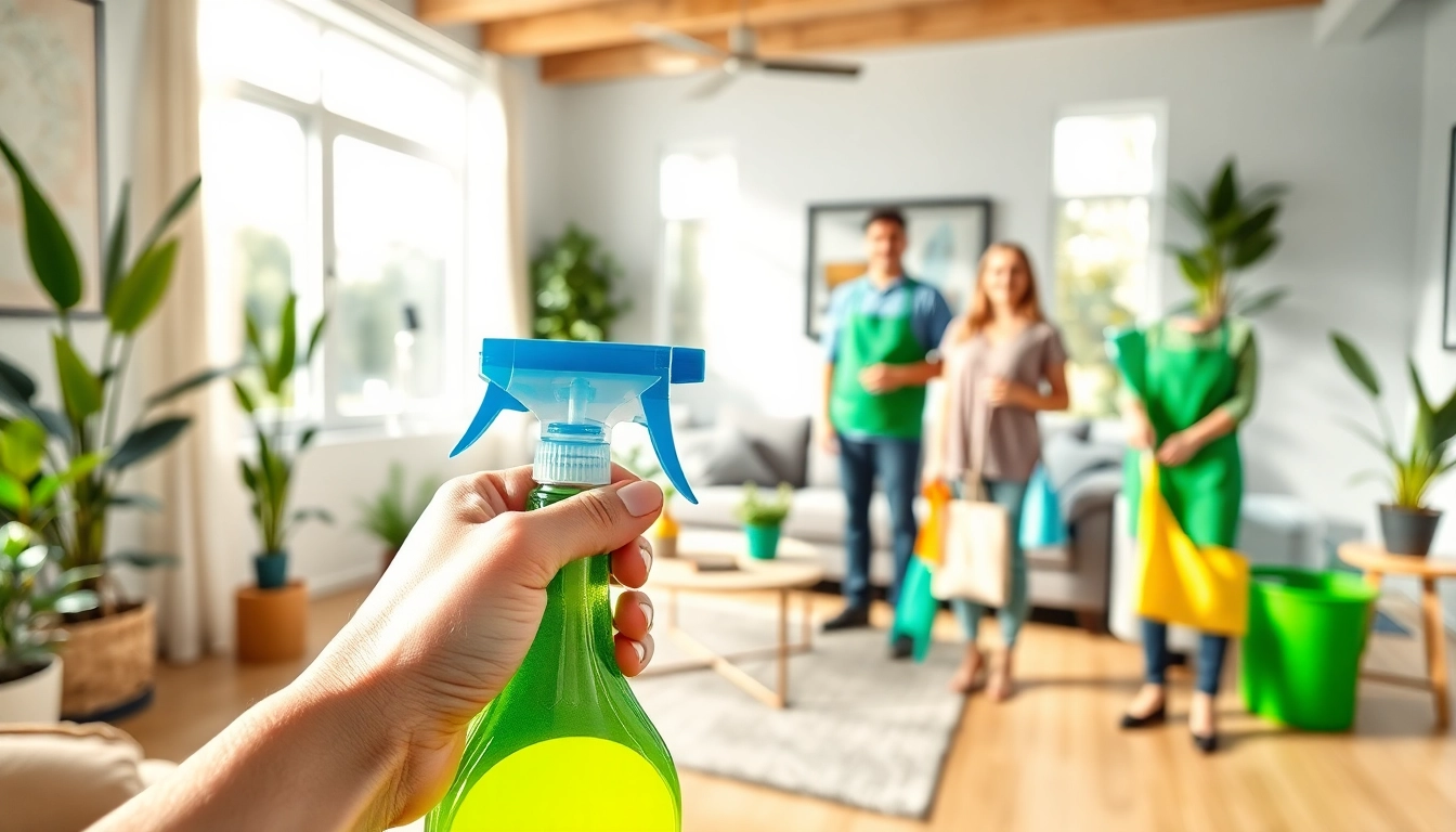 Quality cleaning services near me offered by a friendly team in a bright living room.