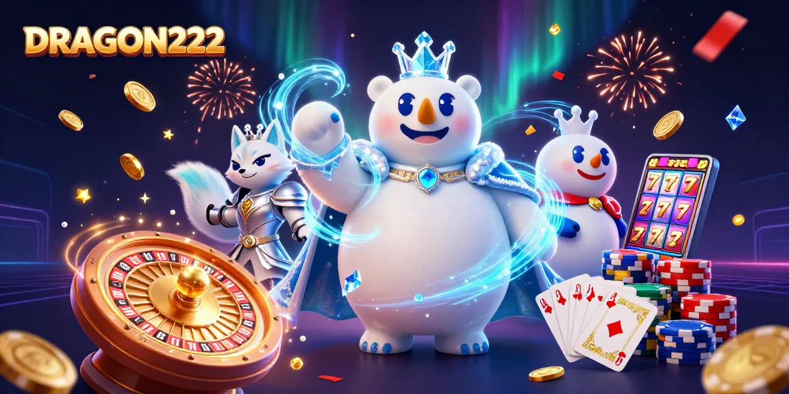Join the excitement at DRAGON222, where the ice king and snow fox celebrate wins with cascading coins and engaging games.