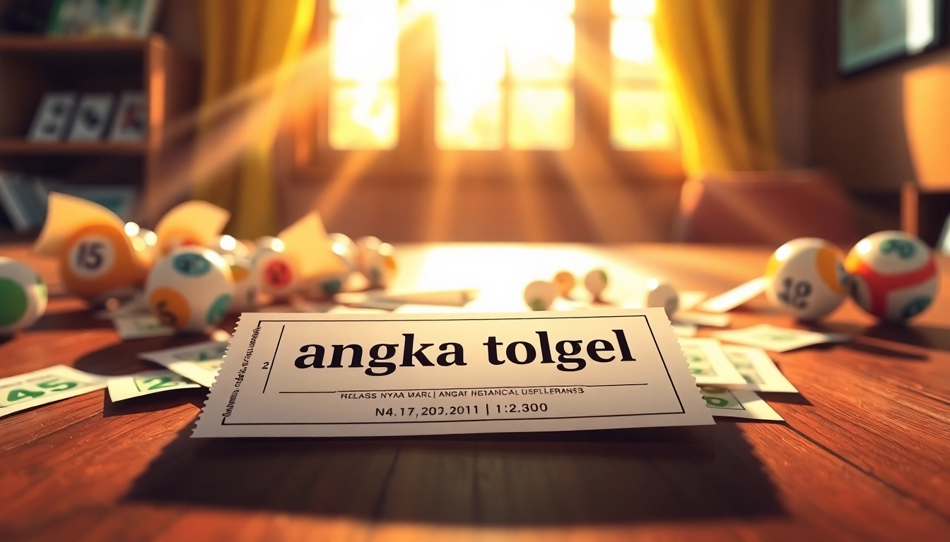 Menampilkan angka togel dalam tiket lotere dengan suasana yang cerah dan penuh harapan.