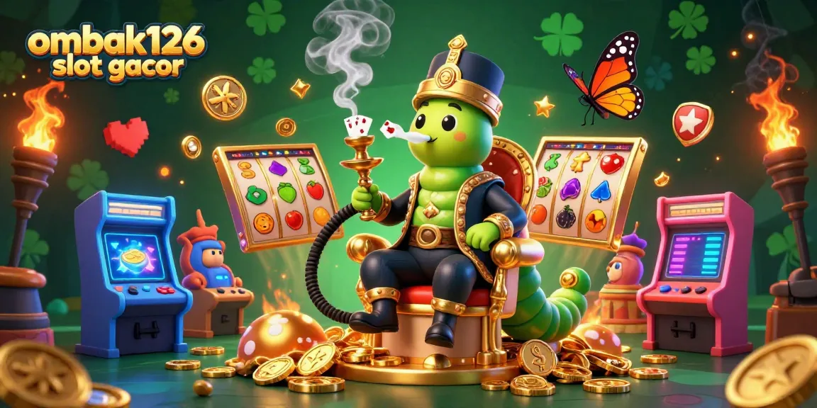 Spin the ombak126 slot gacor reels with the whimsical sultan caterpillar in a vibrant casino scene.