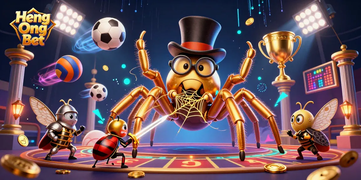 Experience Heng Ong Bet with dynamic casino illustration showcasing exciting gameplay elements.
