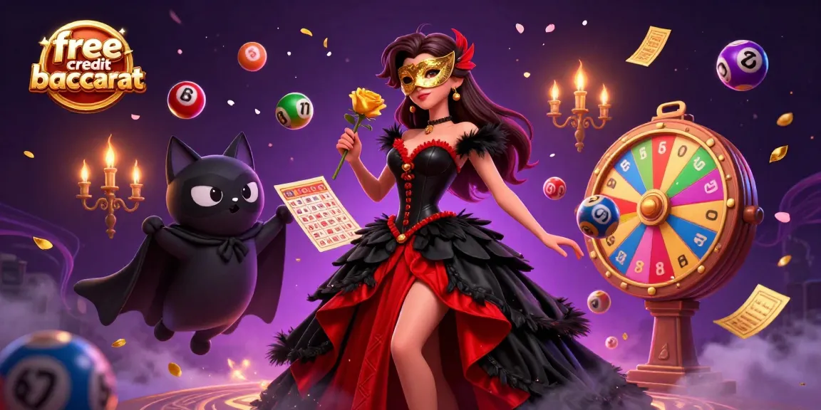 Engage in thrilling free credit baccarat action with vibrant casino elements and an enchanting atmosphere.