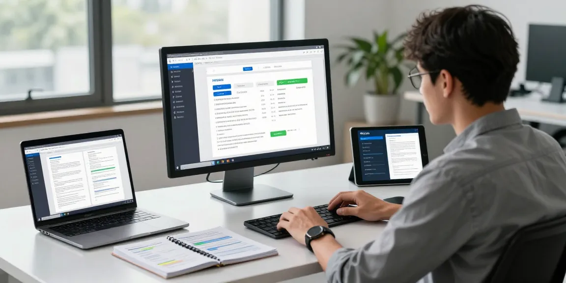 Detect PDF fraud analysis at a modern workspace with advanced tools and PDF software.