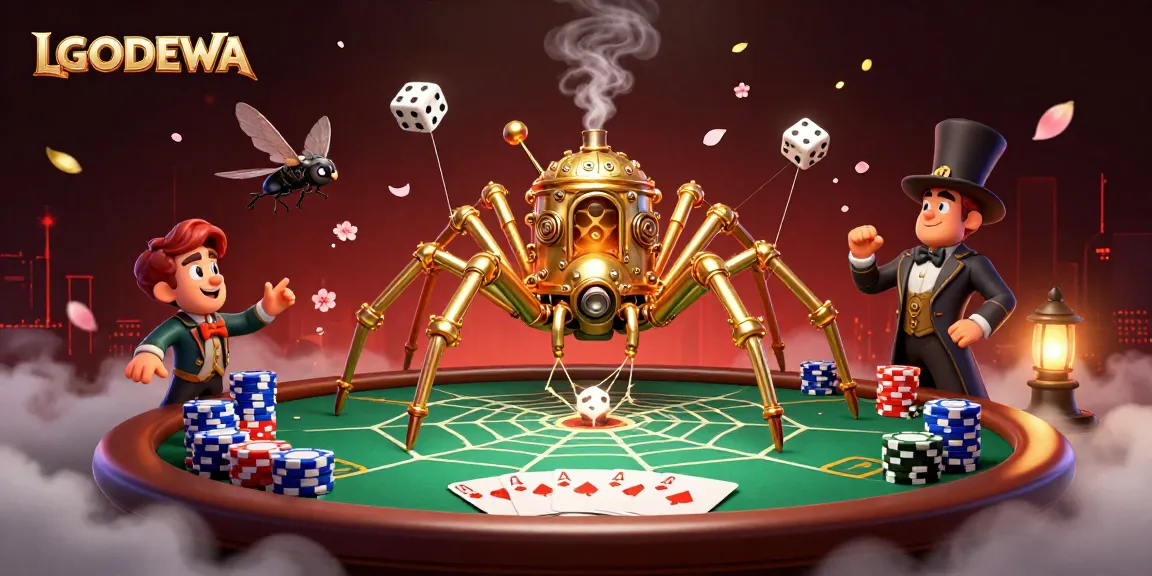 Engage with LGODEWA's thrilling steampunk casino scene featuring unique characters and vibrant gaming elements.