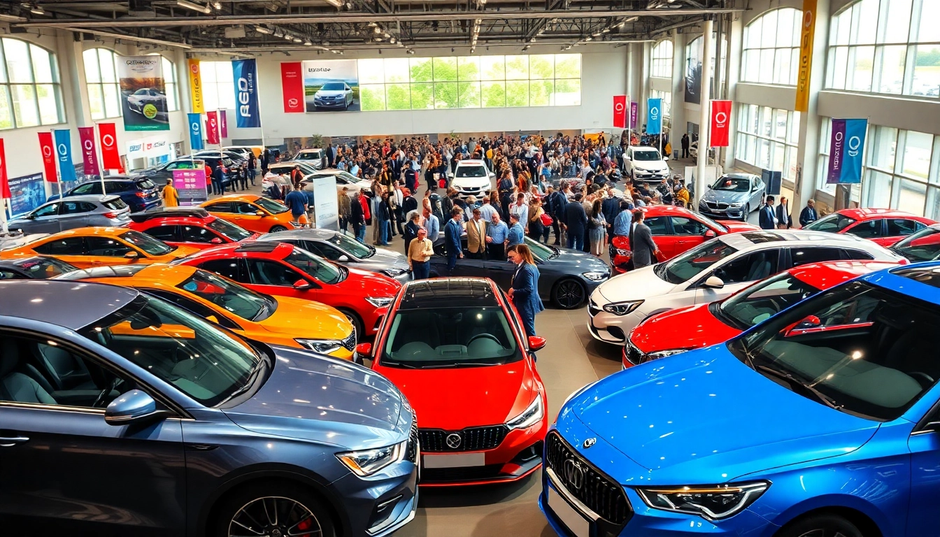 Experience the excitement of the Auto Cars Show with vibrant displays of modern vehicles and an enthusiastic crowd.