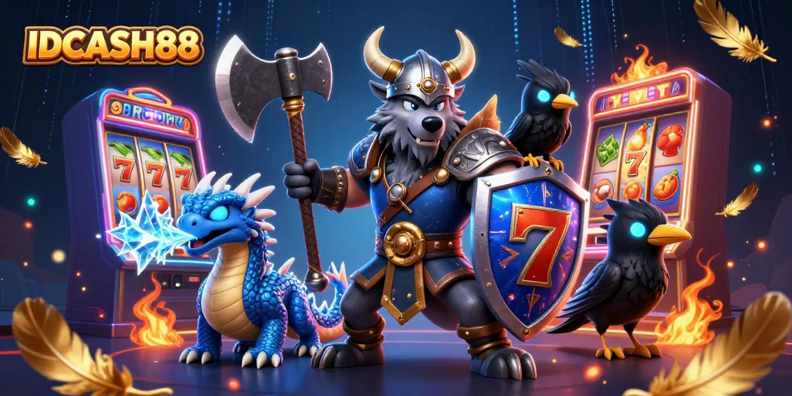 Spin thrilling slot machines with IDCASH88's dynamic characters in a vibrant casino environment.