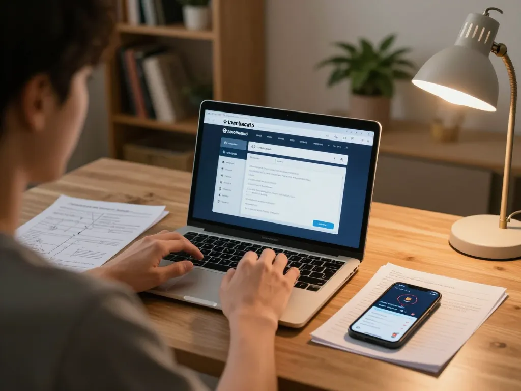 Person analyzing their betting strategy while using keonhacai 5 online gaming interface at home.