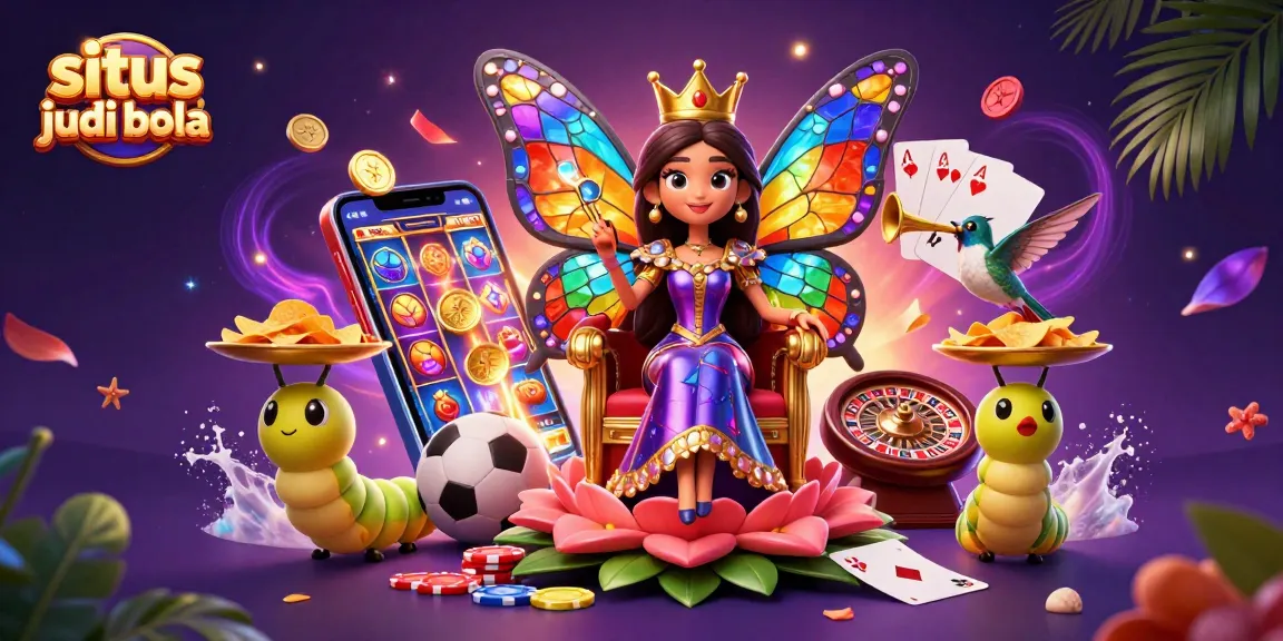 Experience the excitement of situs judi bola with colorful betting elements and a vibrant casino scene.