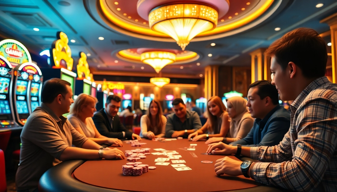 Engaging players enjoying games at a non gamstop Casino Uk filled with excitement and vibrant atmosphere.