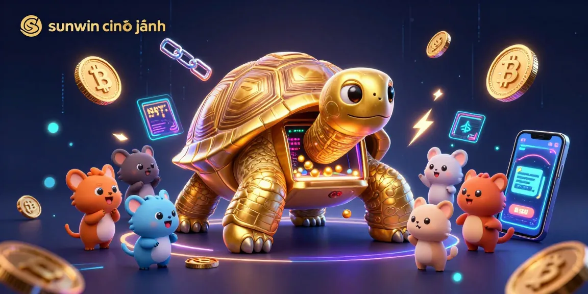 Engage with exciting gameplay at sunwin chính hãng with vibrant cartoon elements and cryptocurrency highlights.