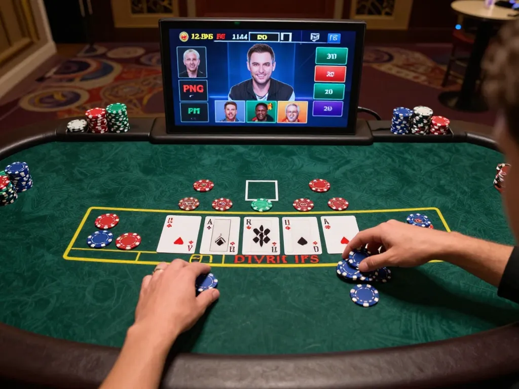 Players engaged in a live blackjack game at vt88 online casino, showcasing interactive betting.